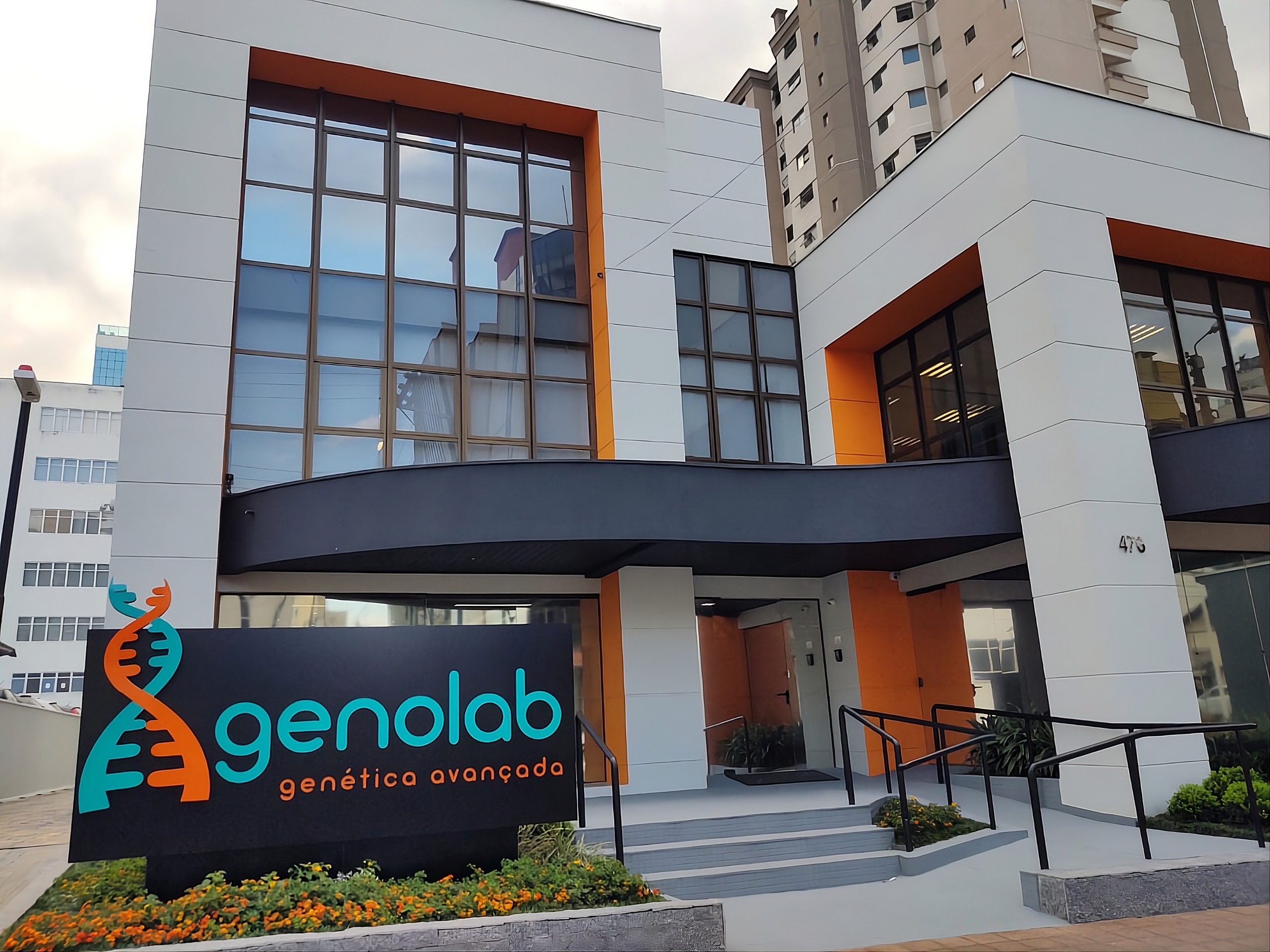 Fachada Genolab Blumenau — Centro de Exames e Vacinas